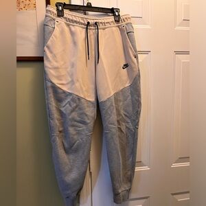 Nike Grey and Tan Sweatpants with Cinched Ankles